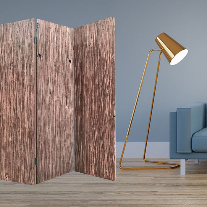 71" Folding Three Panel Screen Room Divider - Brown