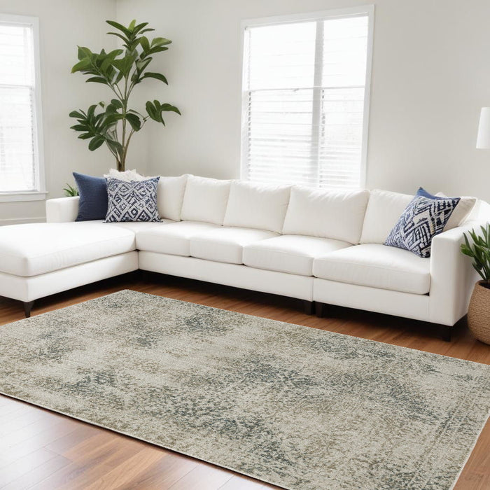 8' x 11' Oriental Power Loom Area Rug - Gray