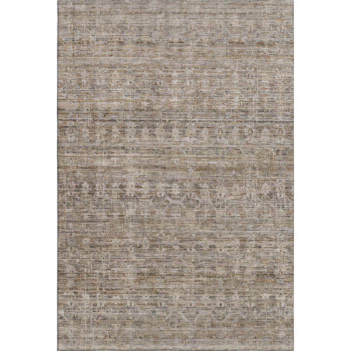 10' X 14' Striped Washable Area Rug With UV Protection (699957) - Brown / Beige