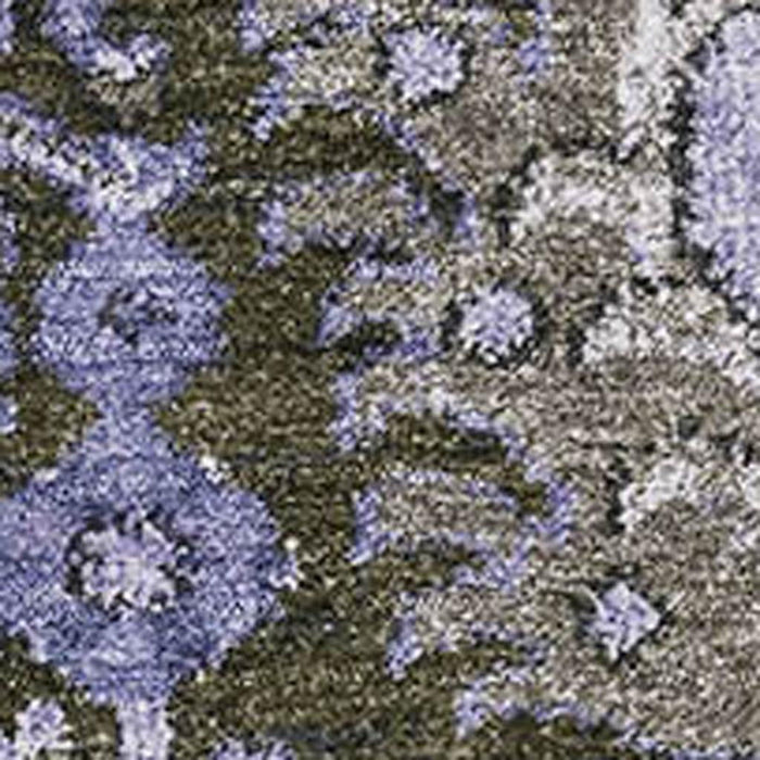 10' X 14' Damask Washable Area Rug With UV Protection (692982) - Purple / Gray / Silver