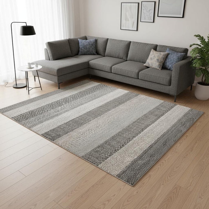 8' X 11' Geometric Area Rug (660274) - Gray / Taupe
