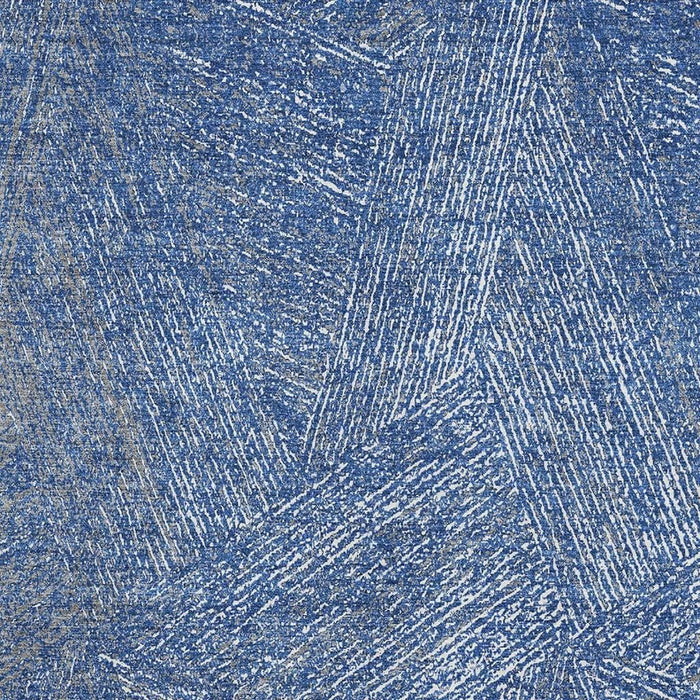 10' X 14' Abstract Washable Area Rug With UV Protection (678167) - Navy Blue / Ivory