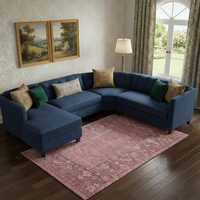 10' X 14' Oriental Washable Area Rug With UV Protection (699304) - Blush / Beige