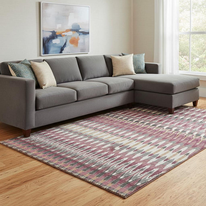 10' X 14' Southwestern Washable Area Rug With UV Protection (668265) - Mauve / Blush / Ivory