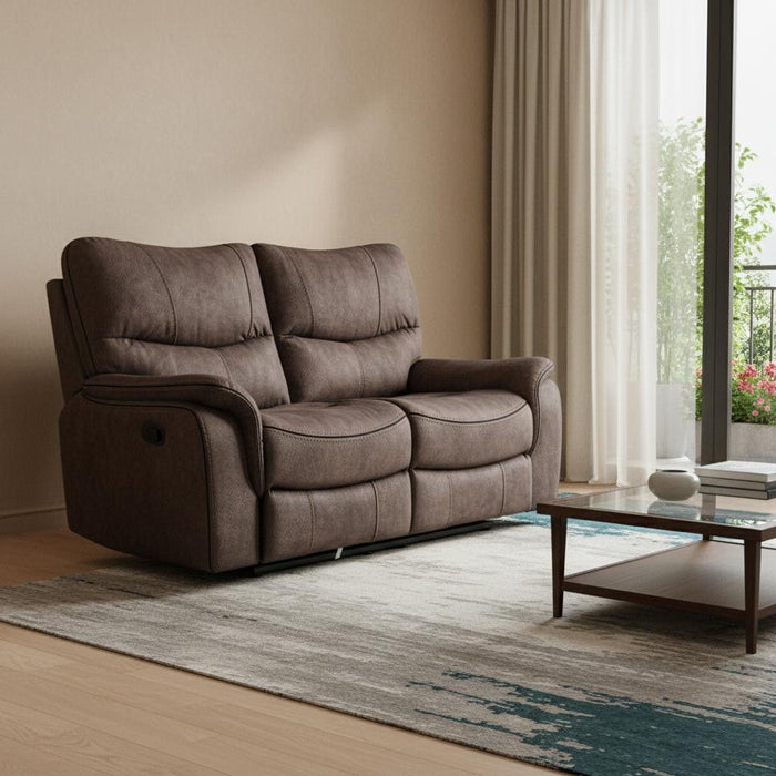 Microfiber Manual Reclining Love Seat - Dark Brown