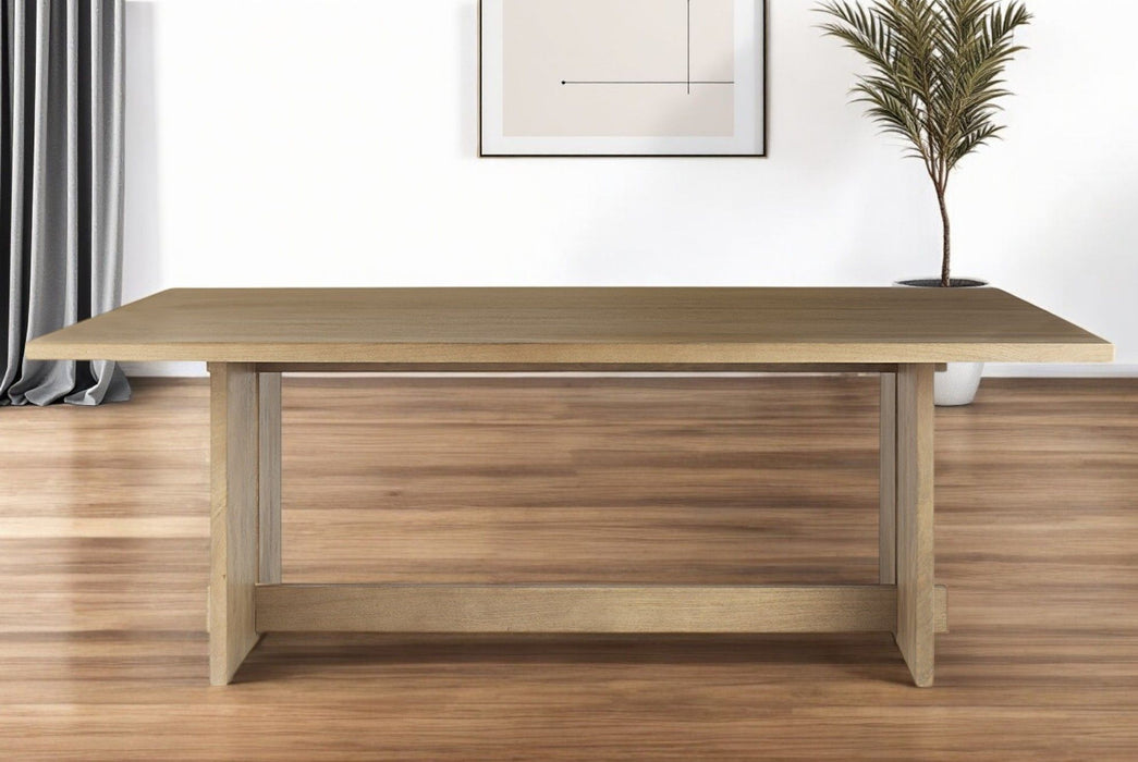 Light Modern Rustic Wooden Dining Table - Brown