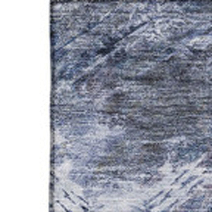 8' X 10' Abstract Washable Area Rug With UV Protection (650498) - Blue / Black / Gray