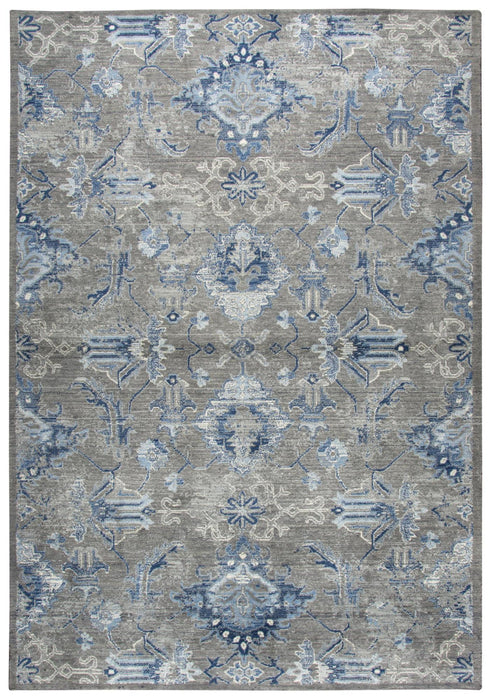9' X 12' New Zealand Lambs Wool Floral Hand Carved Handmade Area Rug (747499) - Dark Gray / Blue / Light Gray