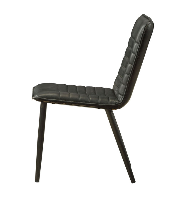 Faux Leather Upholstered Dining Room Side Chair (Set of 2) - Black