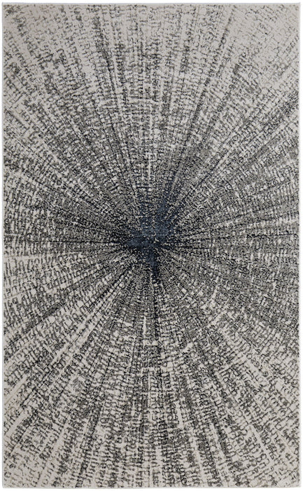 13' x 20' Abstract Power Loom Area Rug - Gray And Ivory