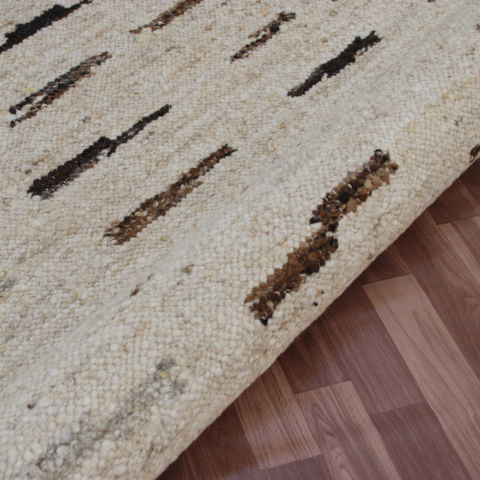 8' x 10' Wool Abstract Hand Woven Area Rug - Brown