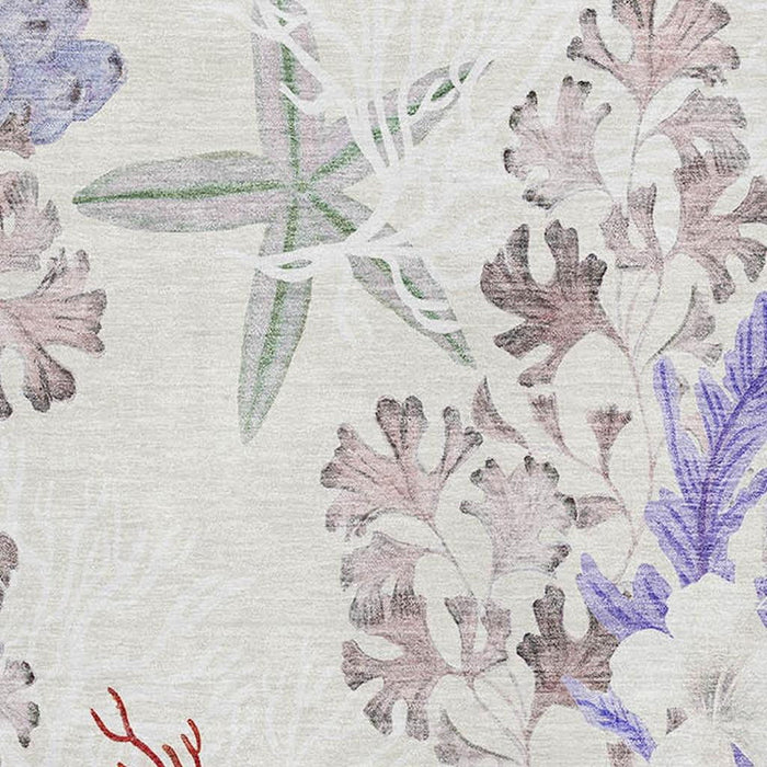 9' X 12' Geometric Washable Area Rug With UV Protection (645707) - Cinnamon / Ivory / Plum