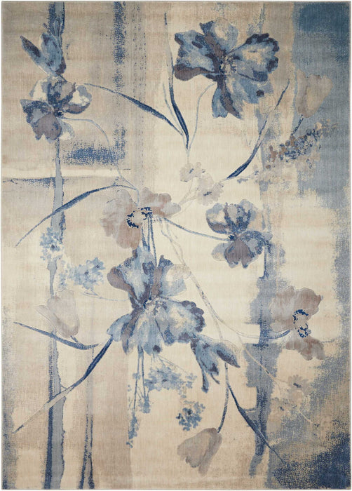 8' X 11' Floral Area Rug (556078) - Beige / Blue