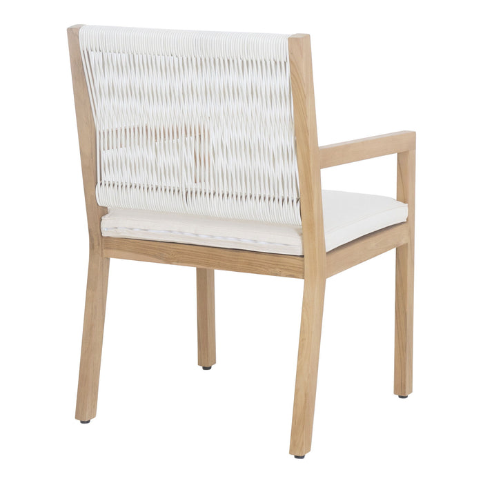 Upholstered Faux Leather Dining Arm Chair - Natural