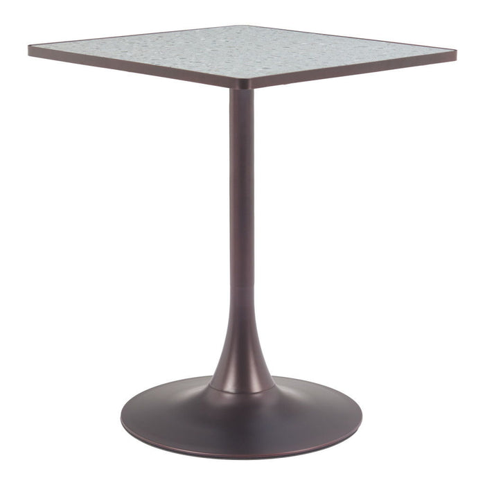 24" Steel Pedestal Base Square Dining Table - Gray