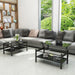 Giga black glass lift top coffee table with two-layer design and tempered glass surface for modern living room decor.