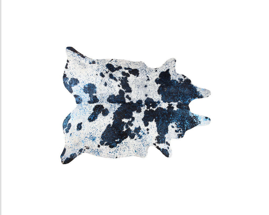 5' x 7' Cowhide Hand Knotted Cowhide Area Rug - Black And White