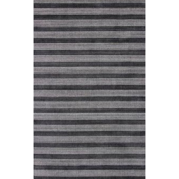 5' x 8' Striped Hand Loomed Area Rug - Black And White