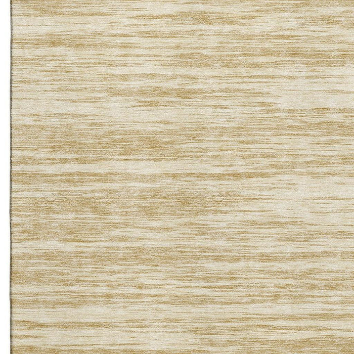 10' X 14' Striped Washable Area Rug With UV Protection (675594) - Gold / Beige