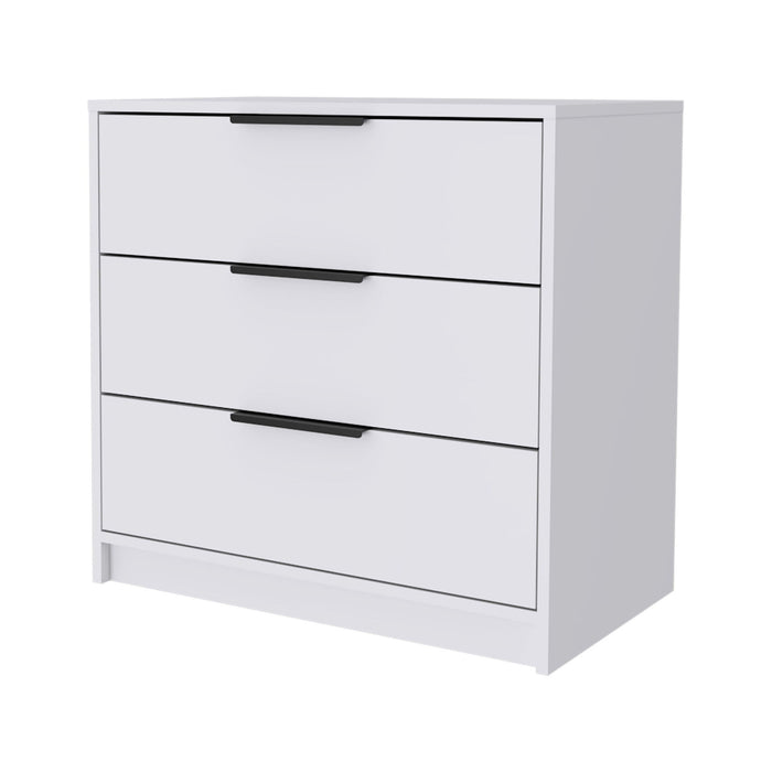 28" Three Drawer Dresser - White