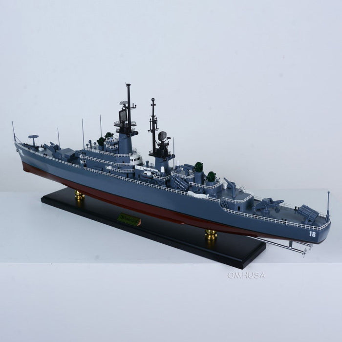 Hand Painted Model Boat (624241) - Blue / Dark Brown