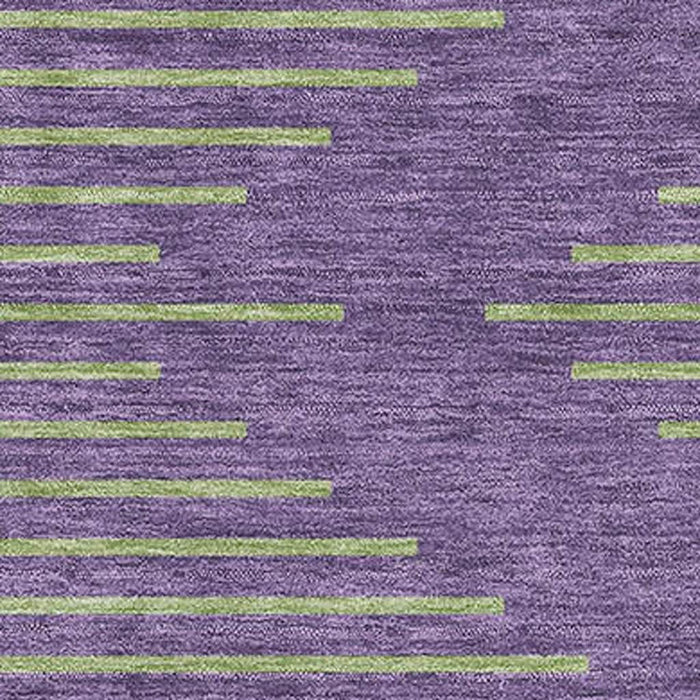 10' X 14' Geometric Washable Area Rug With UV Protection (679852) - Purple / Lime Green