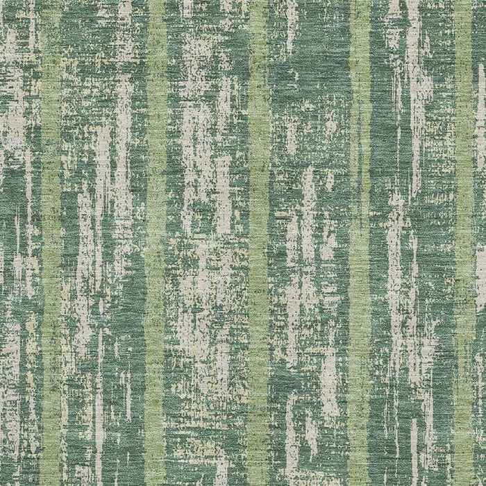 10' X 14' Striped Washable Area Rug With UV Protection (670898) - Green / Beige