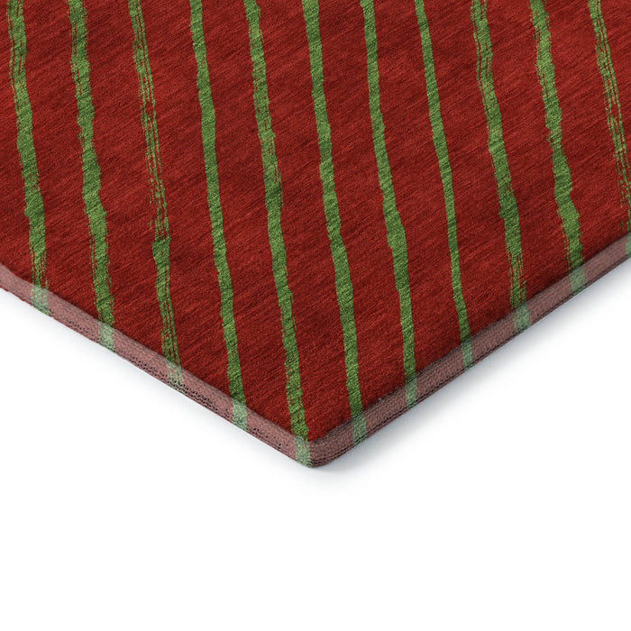 10' X 14' Abstract Geometric Washable Area Rug With UV Protection (701936) - Merlot / Green