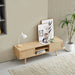 Giga 55.12-inch rattan TV cabinet with double sliding doors, adjustable shelf, solid wood legs, perfect for living room storage