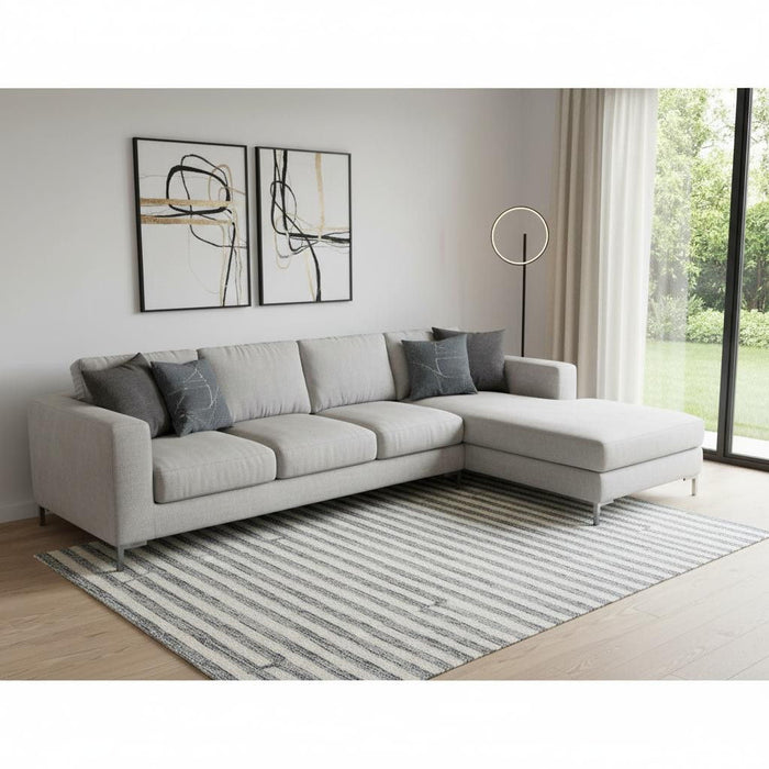 9' X 12' Wool Geometric Hand Tufted Area Rug (722367) - Gray / Ivory