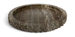 Meridian Furniture Russell travertine tray with natural stone surface and wooden handles, ideal for serving or decorative use
