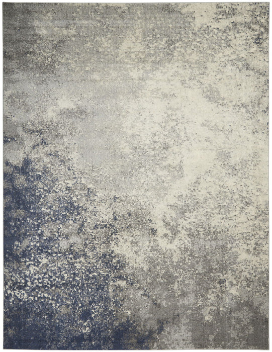9' x 12' Abstract Power Loom Area Rug - Black