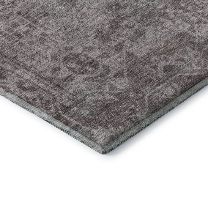 10' X 14' Oriental Washable Area Rug With UV Protection (691950) - Coffee / Silver