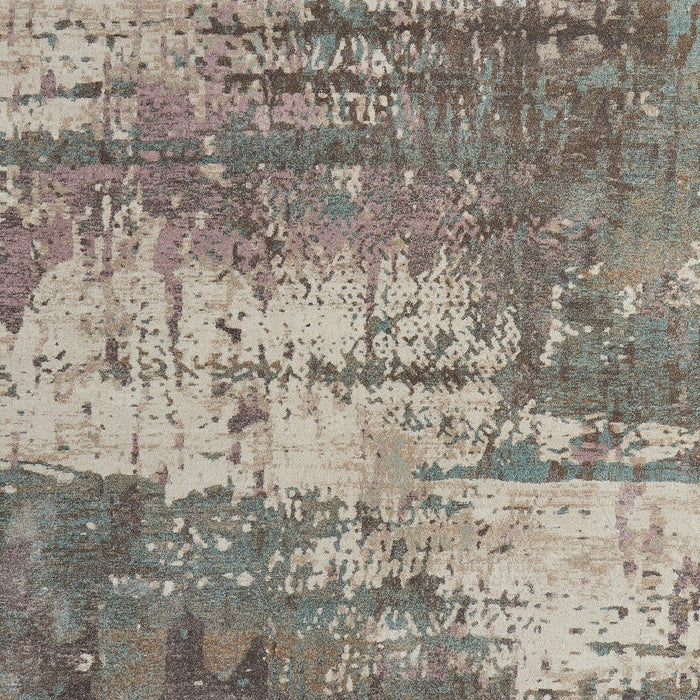 9' X 12' Industrial Abstract Distressed Area Rug - Blue