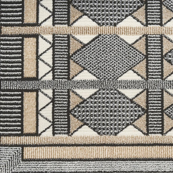 5' X 7' Geometric Power Loom Area Rug (572697) - Black