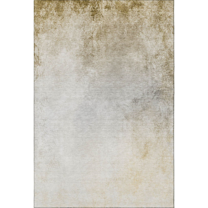 9' X 12' Abstract Washable Area Rug With UV Protection (650919) - Taupe / Ivory