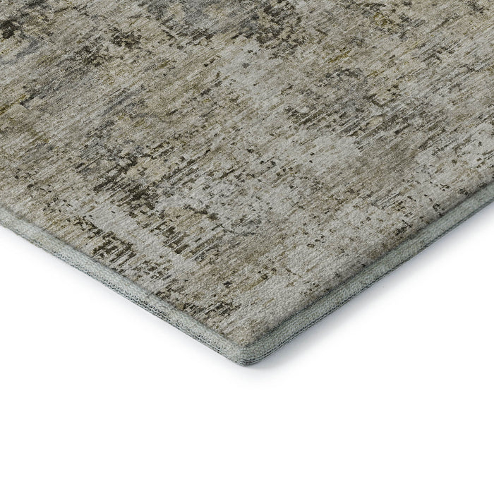 10' X 14' Abstract Washable Area Rug With UV Protection (653614) - Taupe / Beige / Gray