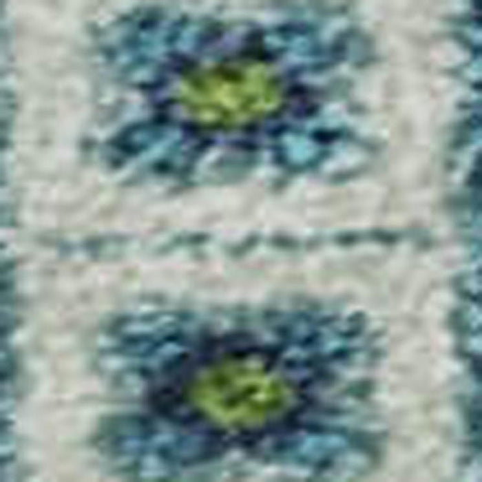 10' X 14' Tribal Washable Area Rug With UV Protection (679294) - Lime Green / Teal / Ivory
