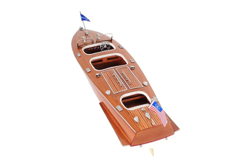 Hand Painted Model Boat Tabletop Sculpture (401867) - Brown