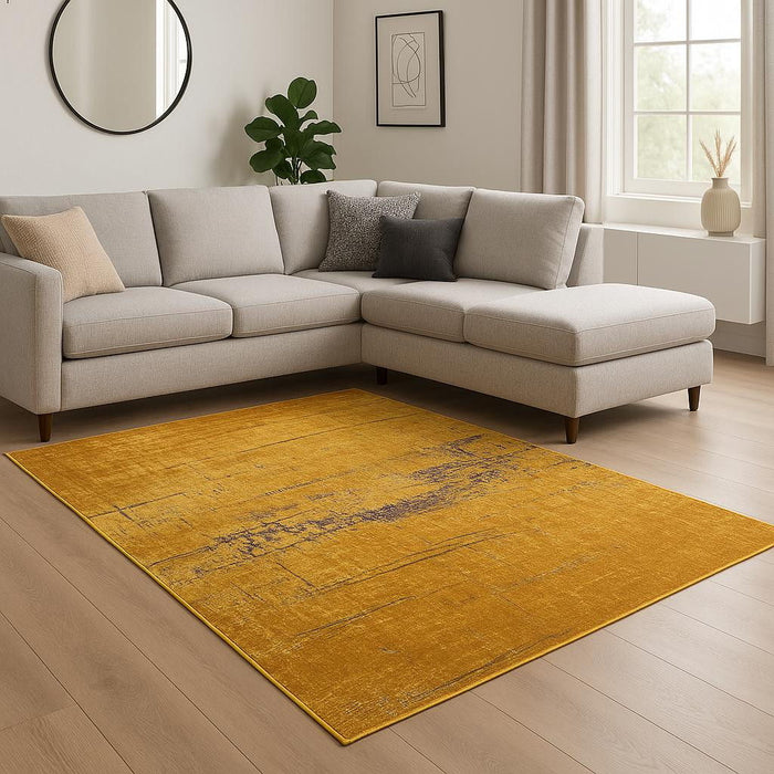8' X 11' Chevron Washable Area Rug (548432) - Yellow / Brown