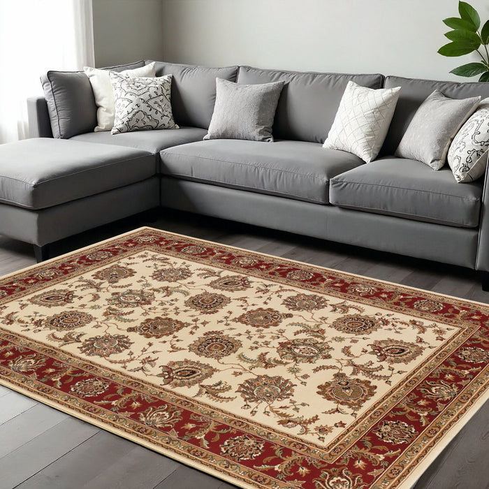 10' X 13' Traditional Oriental Area Rug - Ivory