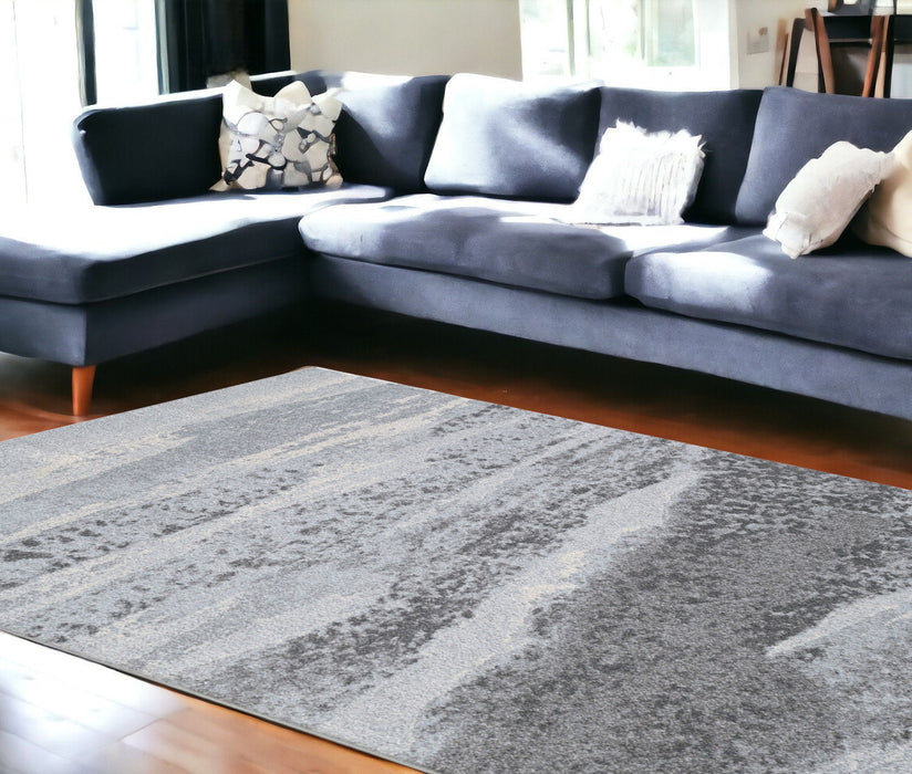 10' x 13' Abstract Mist Modern Area Rug - Blue Gray