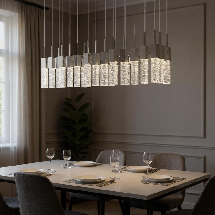 Cluster Multi Light Metal LED Dimmable Chandelier With Shades - Silver