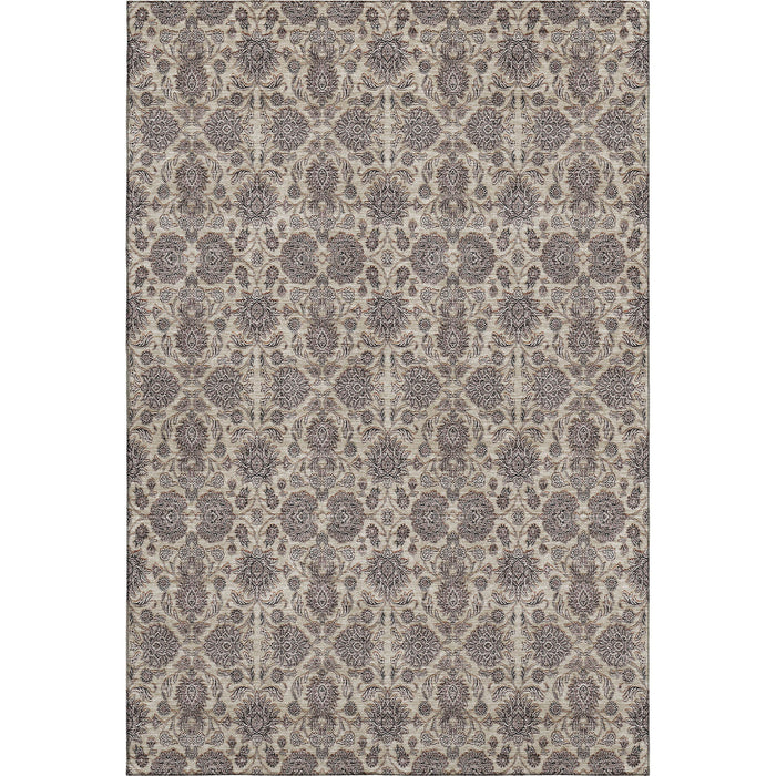10' X 14' Floral Washable Area Rug With UV Protection (656831) - Ivory / Taupe