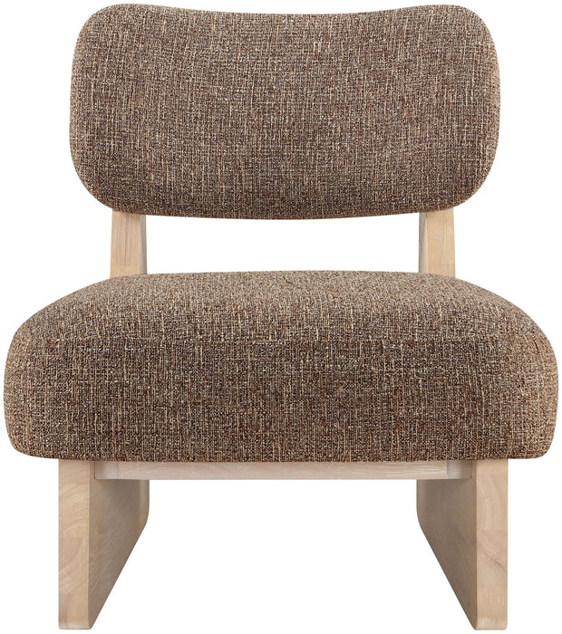 Vetra - Linen Textured Fabric Upholstered Accent Chair With Natural Base
