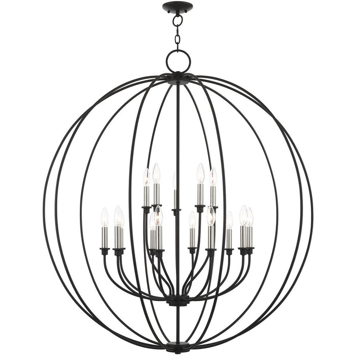 48" Multi Light Dimmable Chandelier With Shades - Black