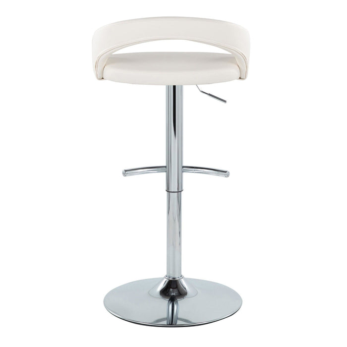 Grotto - Upholstered Adjustable Barstool - Chrome Metal Base