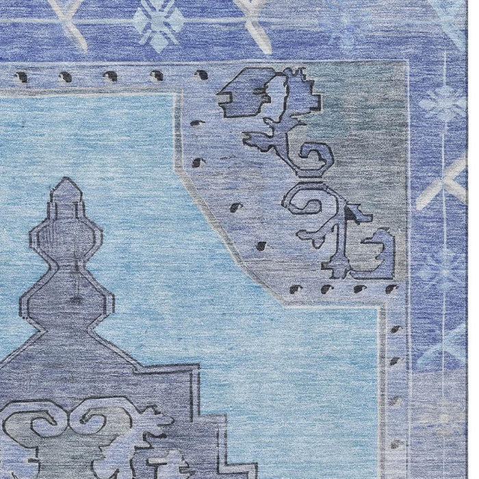 10' X 14' Oriental Washable Area Rug With UV Protection (699454) - Blue / Gray
