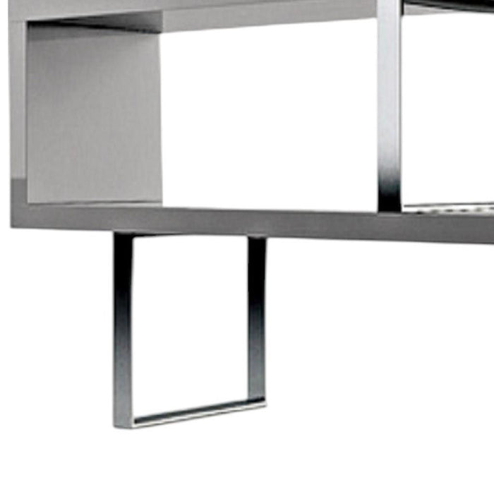 Three Tier Etagere Bookcase (555007) - Gray / Silver