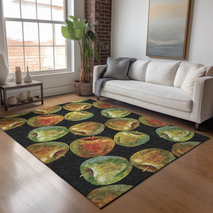 10' X 14' Cottage Geometric Washable Area Rug With UV Protection - Midnight